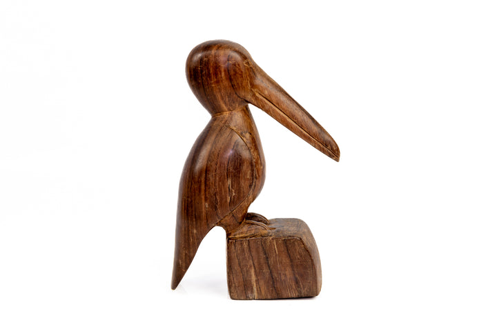 Vintage Pelican Bird Wood Carving