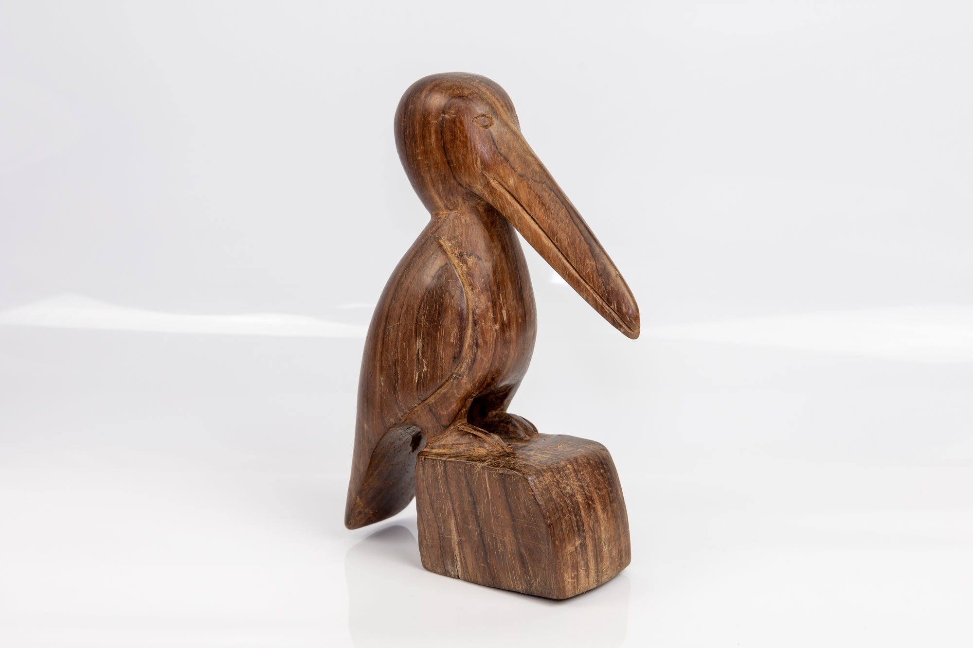 Vintage Pelican Bird Wood Carving