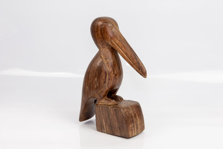 Vintage Pelican Bird Wood Carving