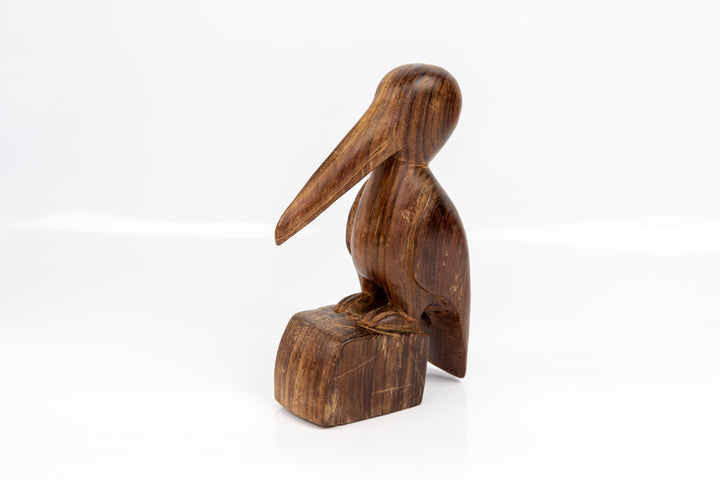Vintage Pelican Bird Wood Carving