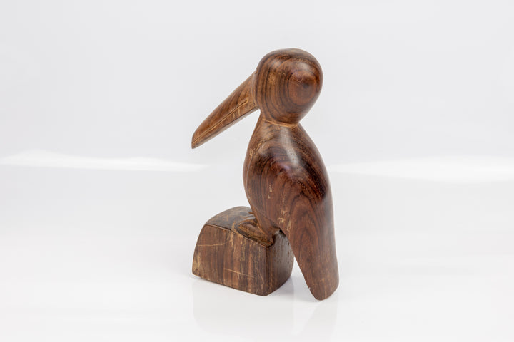 Vintage Pelican Bird Wood Carving