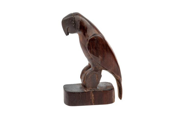Jungle Parrot Figurine, Wood Carving