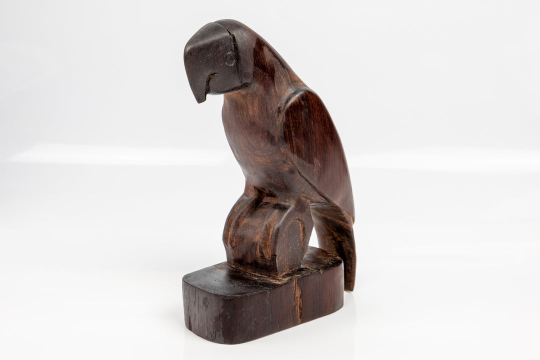 Jungle Parrot Figurine, Wood Carving