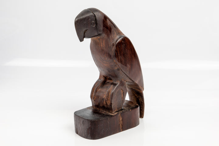 Jungle Parrot Figurine, Wood Carving