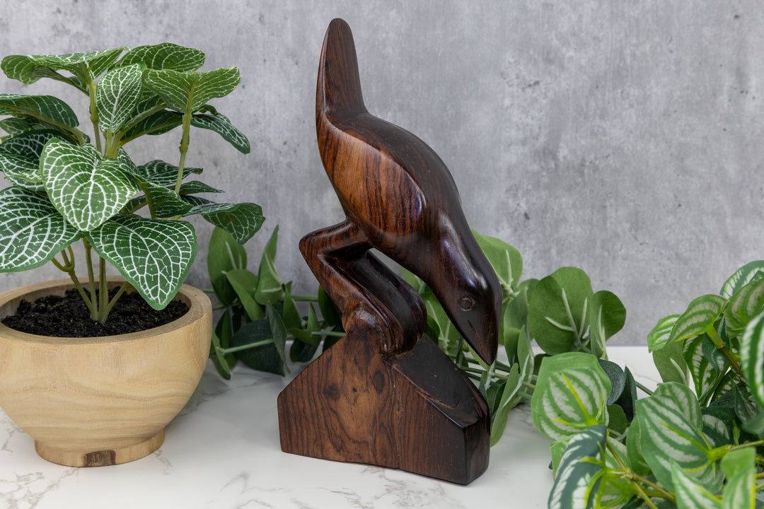 Vintage Seedeater Bird Wood Carving