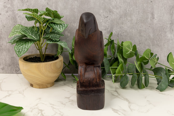 Jungle Parrot Figurine, Wood Carving