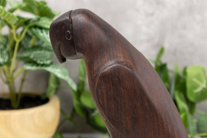 Jungle Parrot Figurine, Wood Carving