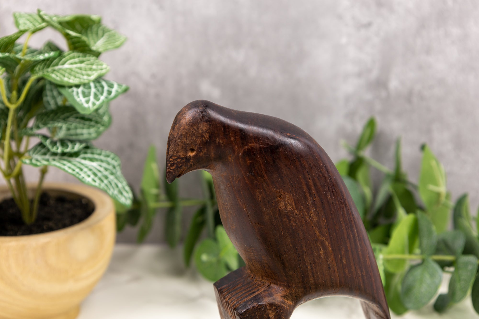 Jungle Bird Figurine, Wood Carving