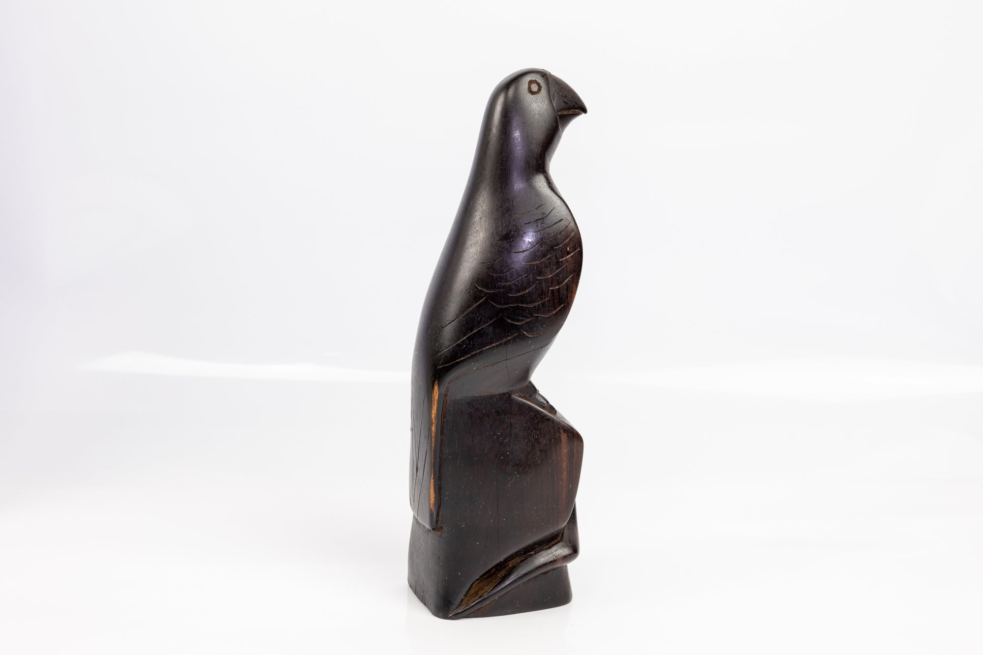 Vintage Falcon Bird Wood Carving