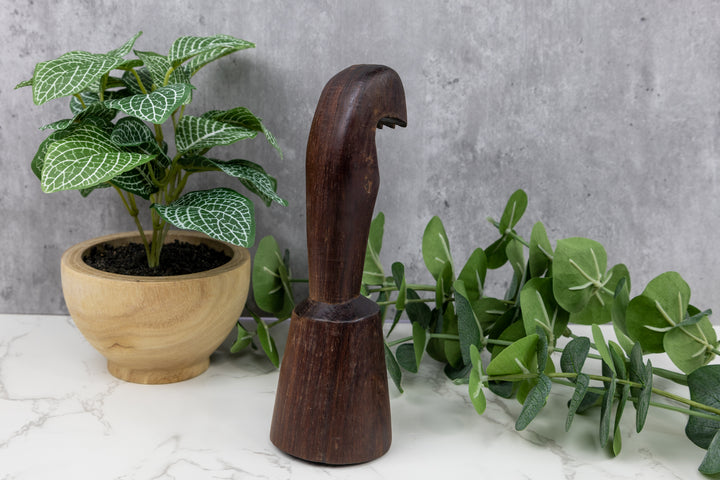 Grain Masher Figurine, Wood Carving
