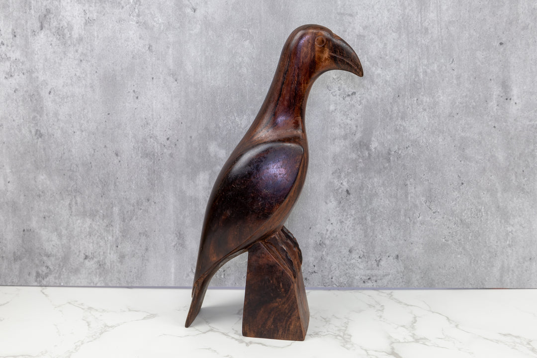 Vintage Rainforest Bird Wood Carving