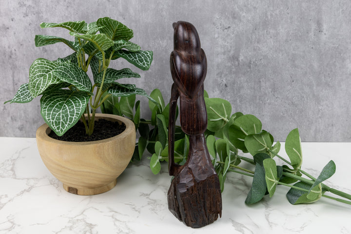 Seedeater Figurine, Wood Carving
