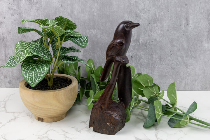 Seedeater Figurine, Wood Carving