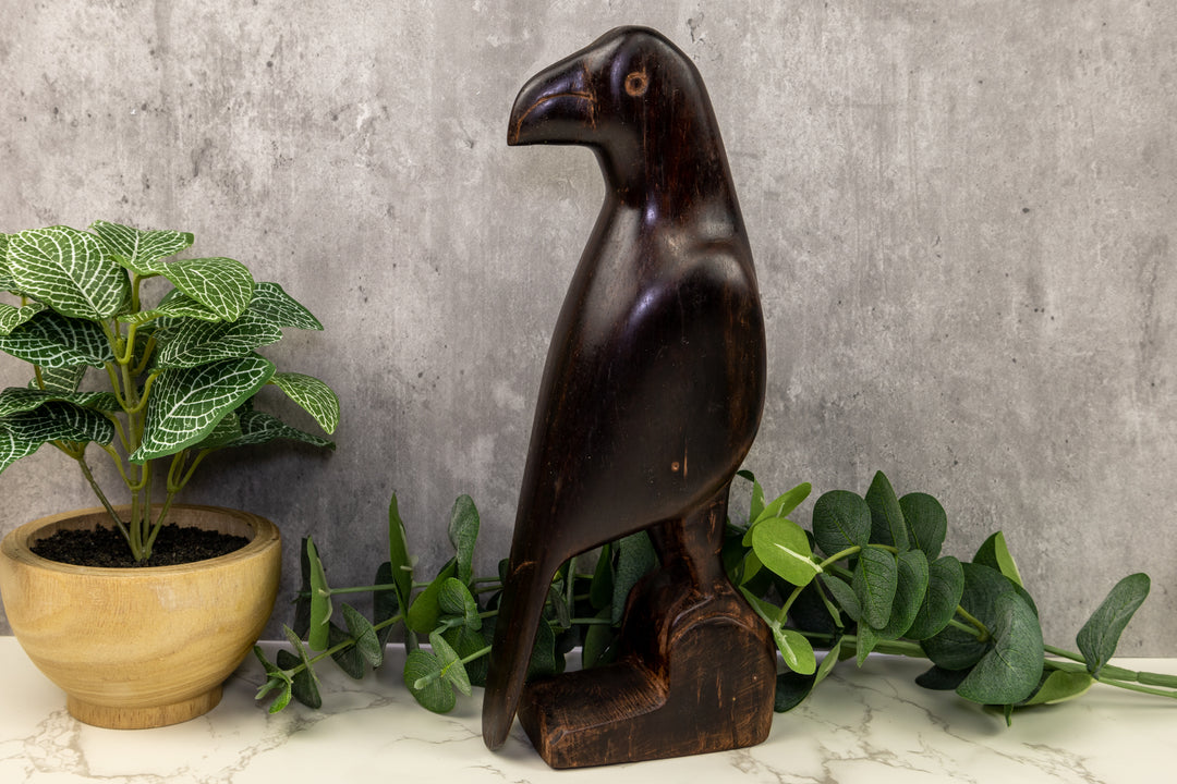 Large Jungle Bird Wood Carving