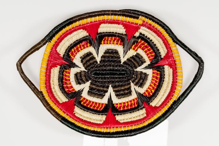 Multi-Color Oval-Shaped Basket Plate with Handles