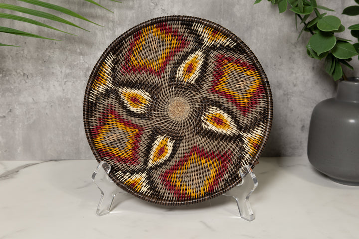 Goldenrod Floral Flower Basket Plate