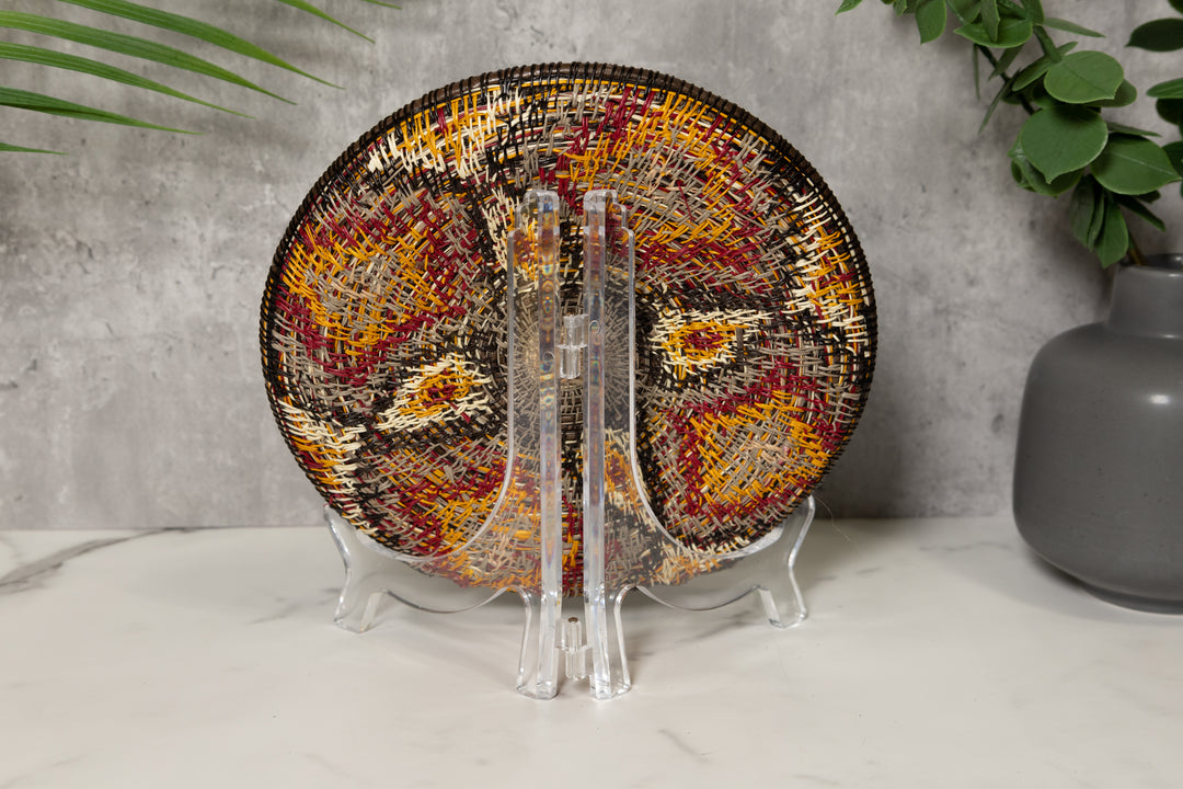 Goldenrod Floral Flower Basket Plate