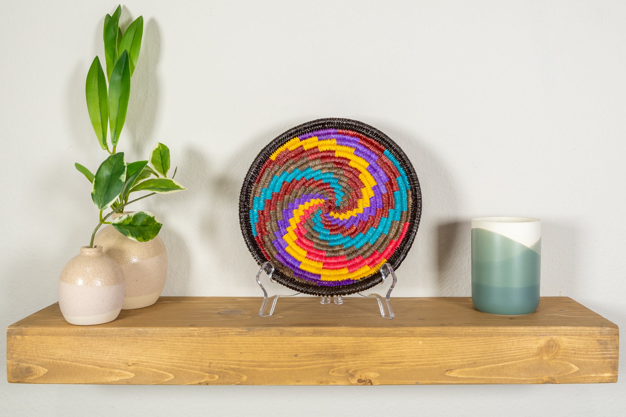 Galaxy Rainbow Spiral Basket Plate
