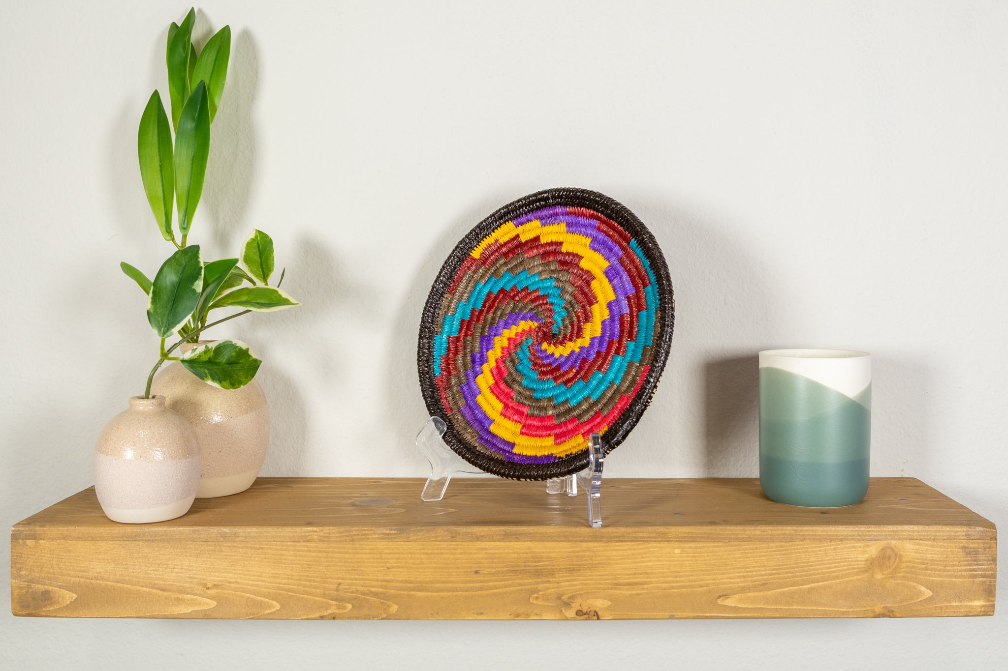 Galaxy Rainbow Spiral Basket Plate