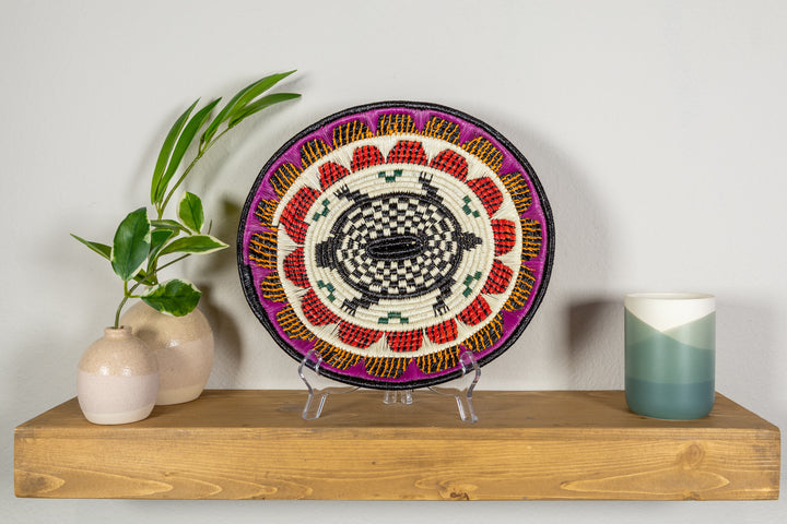 Checker Board Sea Turtle Basket Plate