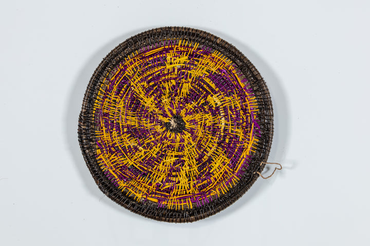 Purple And Gold Spiral Small Basket Plate