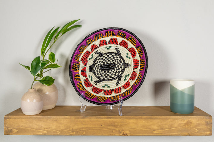 Checker Board Sea Turtle Basket Plate