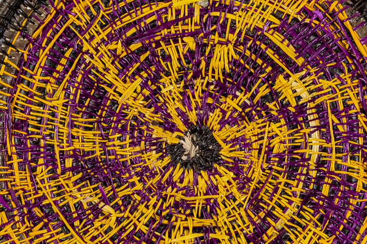 Purple And Gold Spiral Small Basket Plate