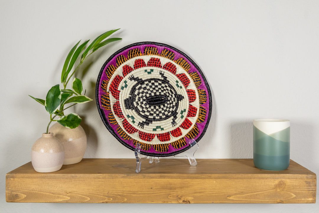 Checker Board Sea Turtle Basket Plate