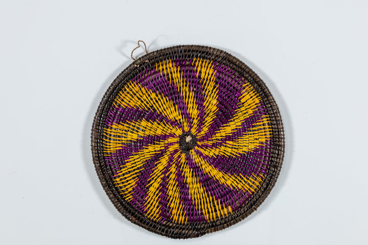 Purple And Gold Spiral Small Basket Plate