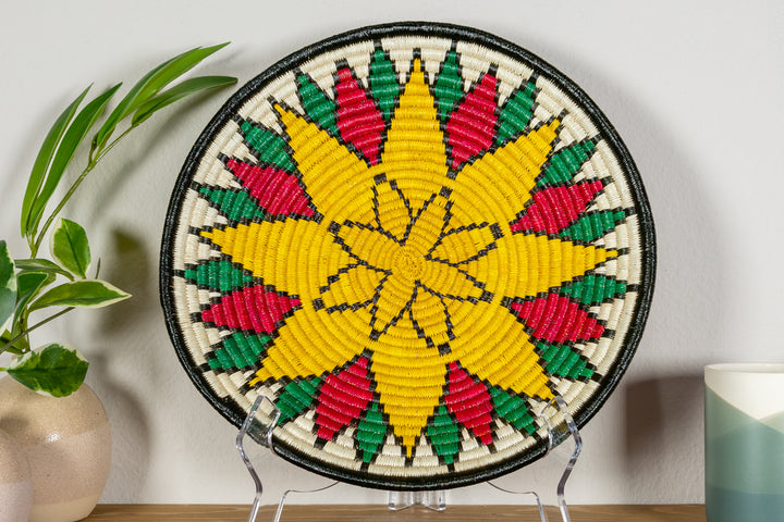 Golden Sunflower Basket Plate