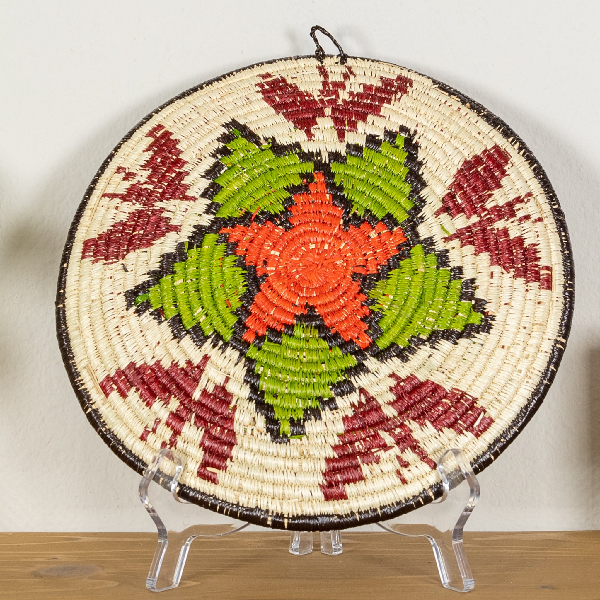 Green And Red Flower with Butterflies Basket Plate