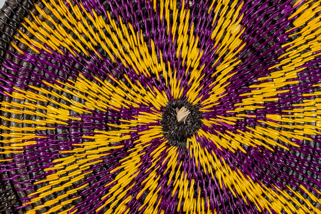 Purple And Gold Spiral Small Basket Plate