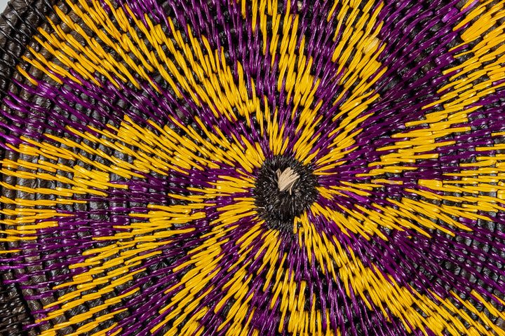 Purple And Gold Spiral Small Basket Plate