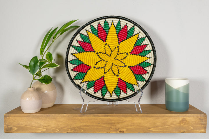 Golden Sunflower Basket Plate