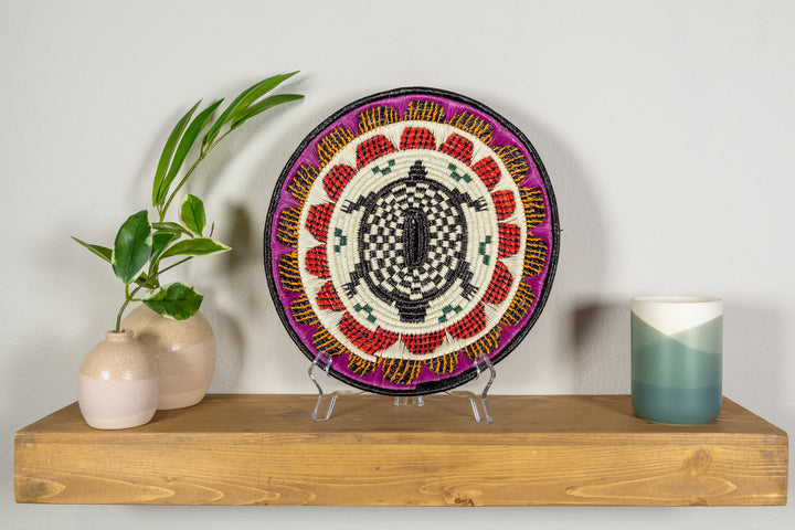 Checker Board Sea Turtle Basket Plate