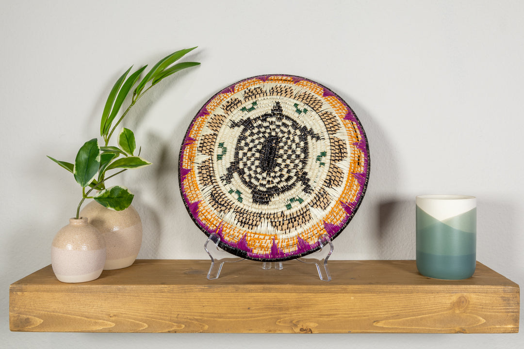 Checker Board Sea Turtle Basket Plate