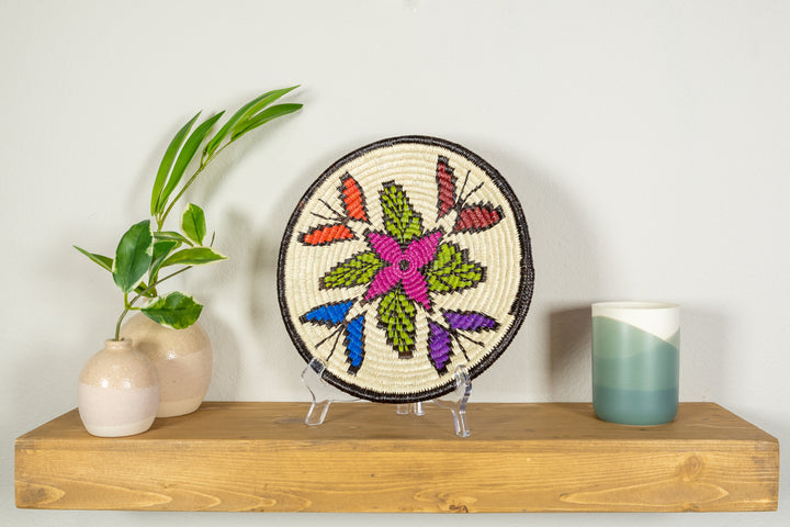 Rainbow of Colors Butterfly Flower Basket Plate