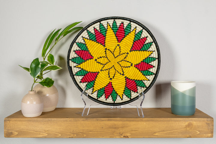 Golden Sunflower Basket Plate