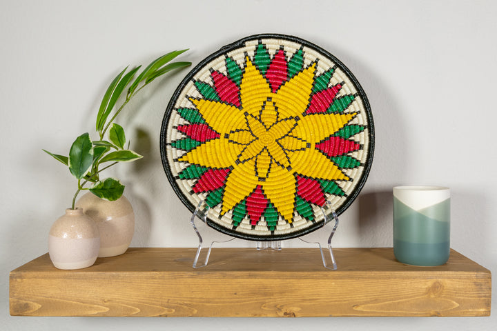 Golden Sunflower Basket Plate