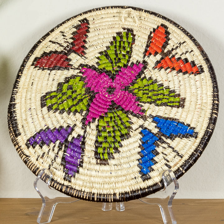 Rainbow of Colors Butterfly Flower Basket Plate