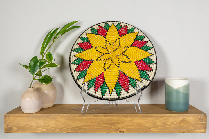 Golden Sunflower Basket Plate