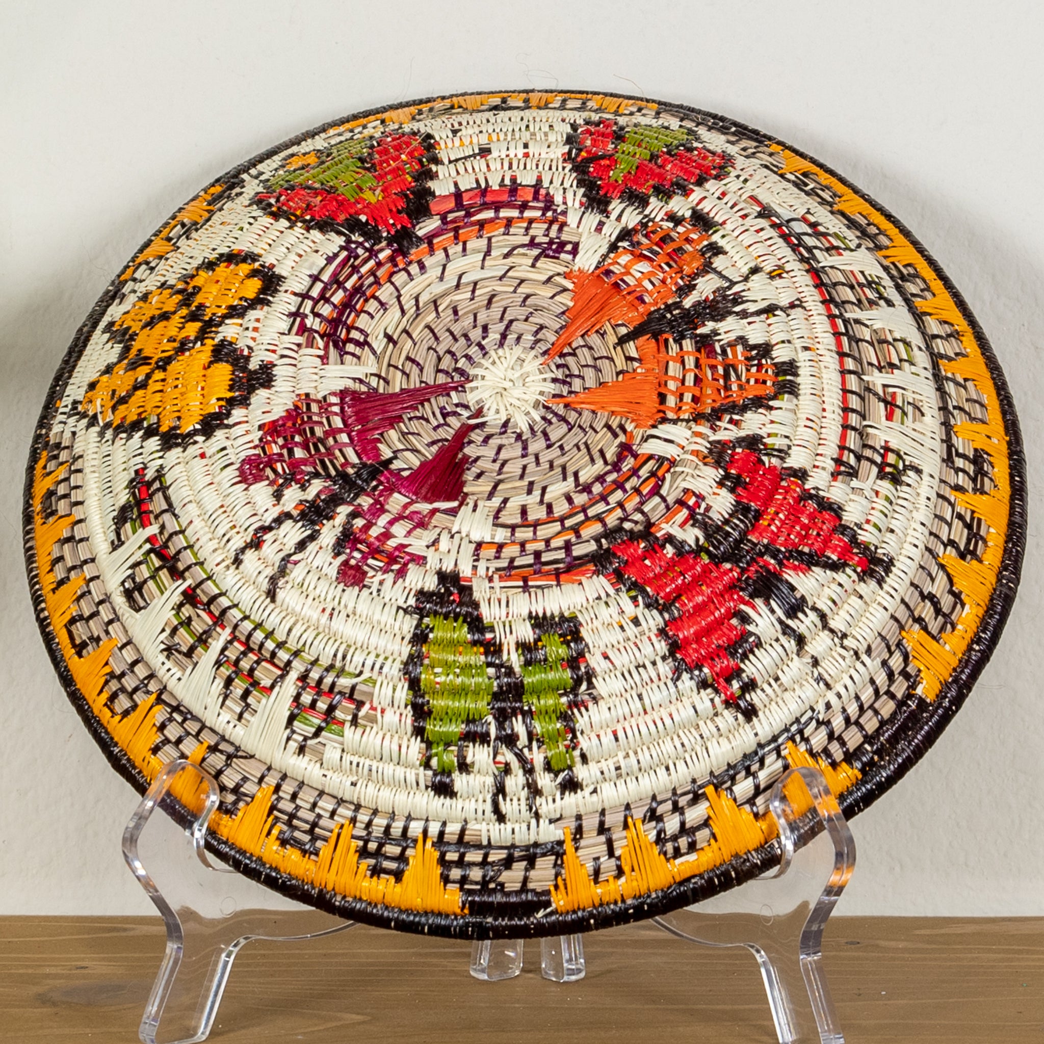 Orange Black And Red Butterfly Basket Plate