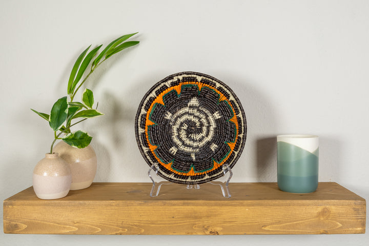 Black Orange And White Turtle Basket Plate