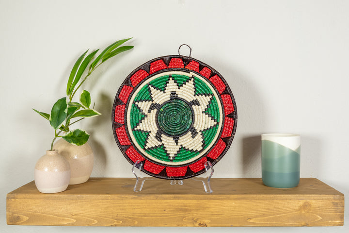 Red Green And Black Turtle Basket Plate
