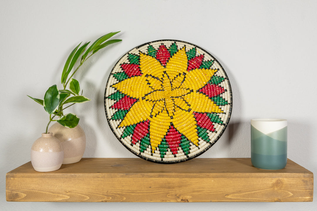 Golden Sunflower Basket Plate