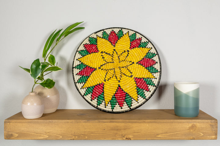 Golden Sunflower Basket Plate