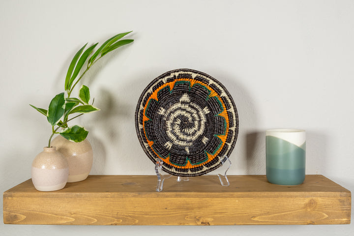 Black Orange And White Turtle Basket Plate