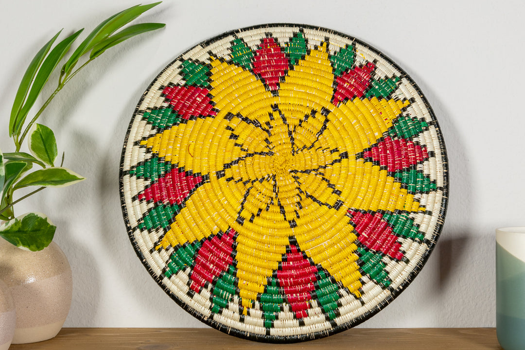 Golden Sunflower Basket Plate