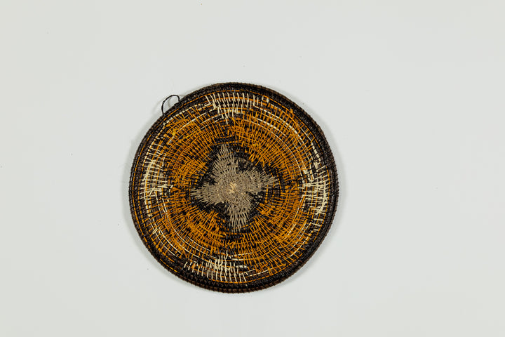 Gold Hibiscus Flower Basket Plate