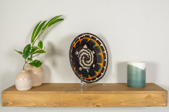 Black Orange And White Turtle Basket Plate